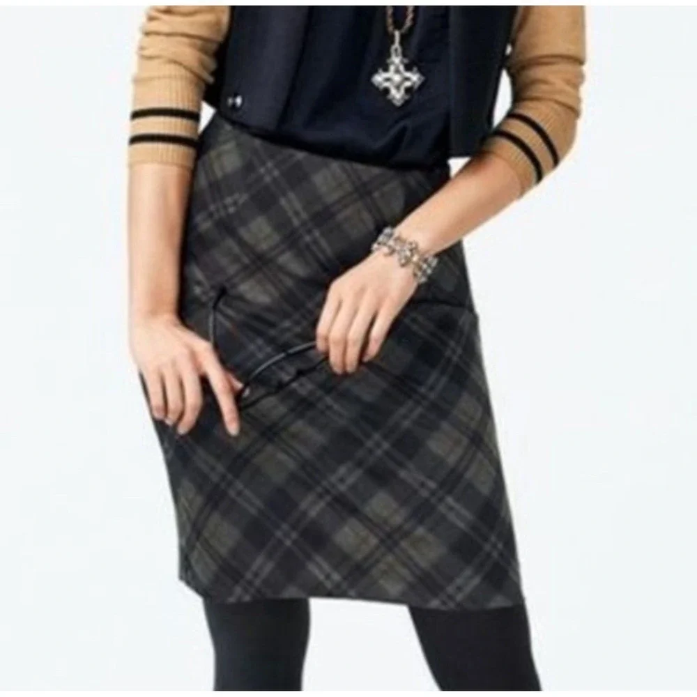 Cabi Women's Plaid Skirt Career Pencil Skirt Professional Office Wear Size 2‎